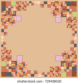 Abstract geometric colored frame from cube elements.