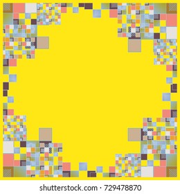 Abstract geometric colored frame from cube elements.
