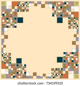 Abstract geometric colored frame from cube elements.
