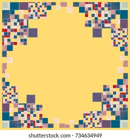 Abstract geometric colored frame from cube elements.