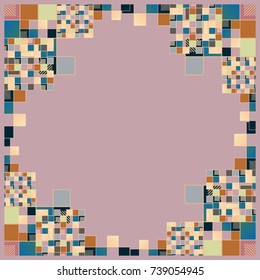 Abstract geometric colored frame from cube elements.