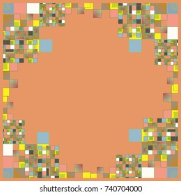 Abstract geometric colored frame from cube elements.