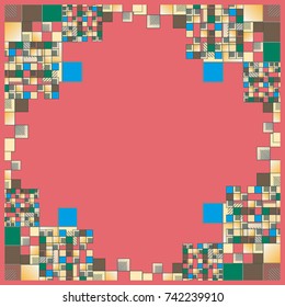 Abstract geometric colored frame from cube elements.