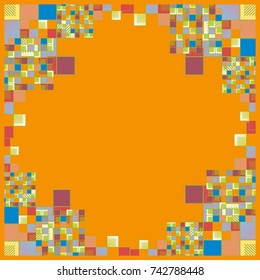 Abstract geometric colored frame from cube elements.