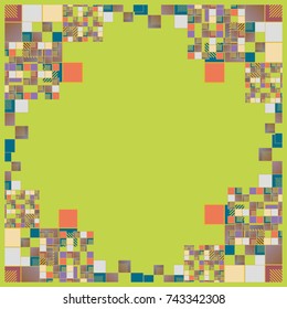 Abstract geometric colored frame from cube elements.