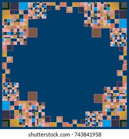 Abstract geometric colored frame from cube elements.