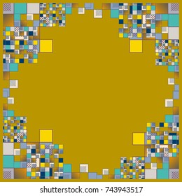 Abstract geometric colored frame from cube elements.