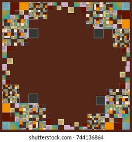 Abstract geometric colored frame from cube elements.