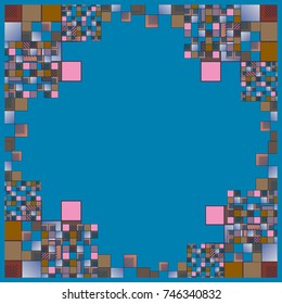 Abstract geometric colored frame from cube elements.