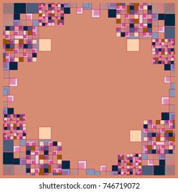 Abstract geometric colored frame from cube elements.