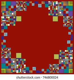 Abstract geometric colored frame from cube elements.
