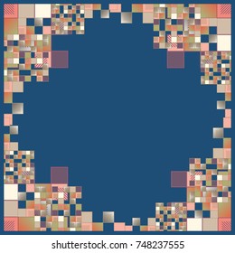 Abstract geometric colored frame from cube elements.