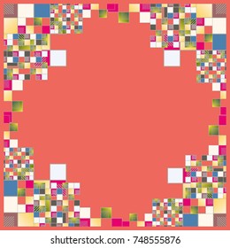 Abstract geometric colored frame from cube elements.