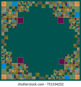 Abstract geometric colored frame from cube elements.