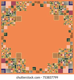 Abstract geometric colored frame from cube elements.