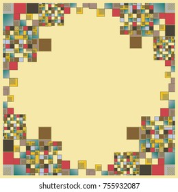 Abstract geometric colored frame from cube elements.