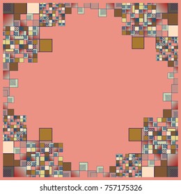 Abstract geometric colored frame from cube elements.