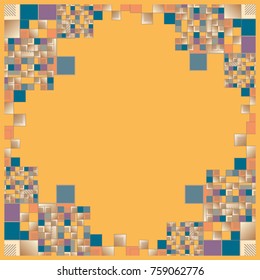 Abstract geometric colored frame from cube elements.