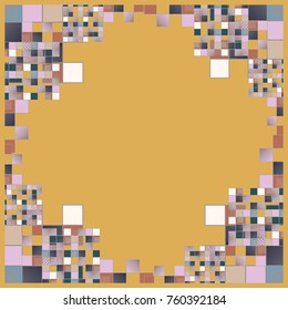 Abstract geometric colored frame from cube elements.