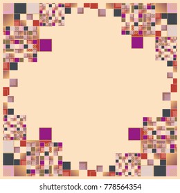 Abstract geometric colored frame from cube elements.