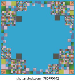 Abstract geometric colored frame from cube elements.