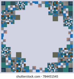 Abstract geometric colored frame from cube elements.