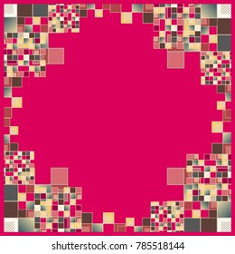 Abstract geometric colored frame from cube elements.