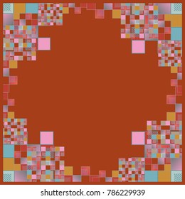 Abstract geometric colored frame from cube elements.