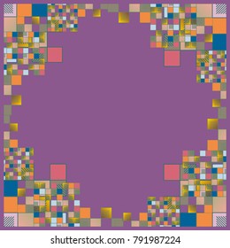 Abstract geometric colored frame from cube elements.