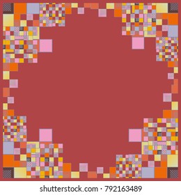 Abstract geometric colored frame from cube elements.