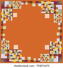 Abstract geometric colored frame from cube elements.
