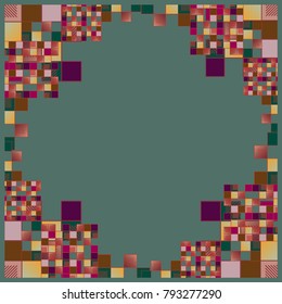 Abstract geometric colored frame from cube elements.