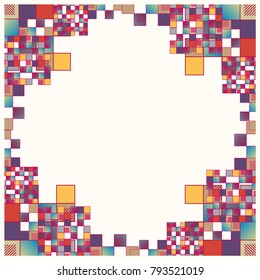 Abstract geometric colored frame from cube elements.