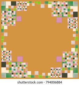 Abstract geometric colored frame from cube elements.