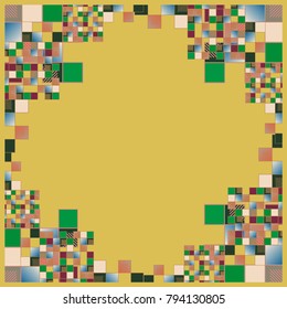 Abstract geometric colored frame from cube elements.