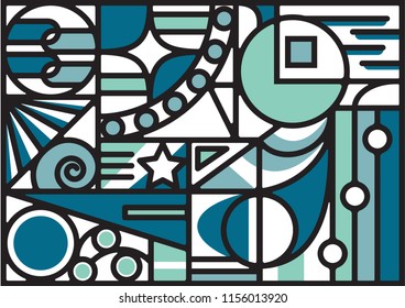 Abstract geometric colored shapes design , Abstract geometric pattern with shapes and stripes, Abstract geometric design for background, Colored  geometric shapes  design, Vector illustration