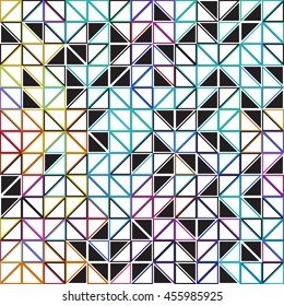 abstract geometric colored triangle grid, background mosaic