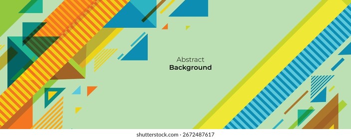 Abstract Geometric Colorful Background with Circle, Rectangle Shape and Shadow