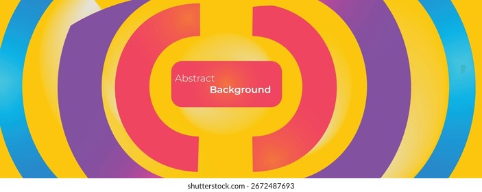 Plano de fundo geométrico colorido abstrato com círculo, forma de retângulo e sombra