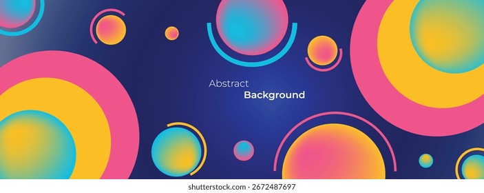 Abstract Geometric Colorful Background with Circle, Rectangle Shape and Shadow