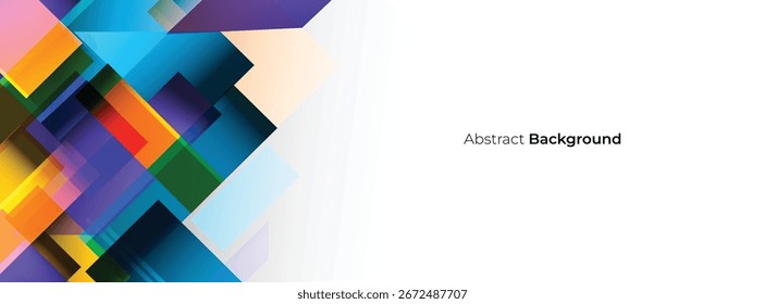 Abstract Geometric Colorful Background with Circle, Rectangle Shape and Shadow