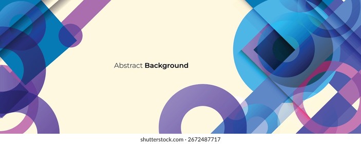 Abstract Geometric Colorful Background with Circle, Rectangle Shape and Shadow