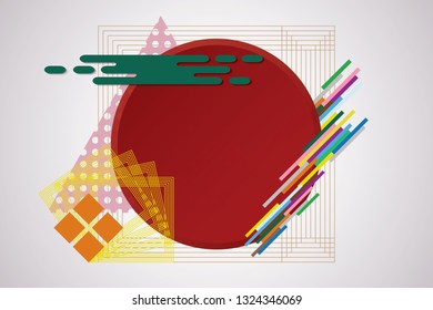 Abstract geometric colorful background, creative concept, modern design. Design by using vivid colors to reproduce the exciting feeling. Vector, illustration.