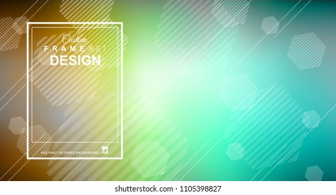 Resumen Fondo geométrico colorido con gradientes altos saturados y formas geométricas diferentes con plantilla de marco. Diseño de portada o volante con espacio libre para texto.