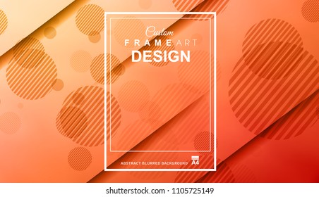 Abstract Geometric colorful background with high saturated gradients and different geometrical shape with frame template. Cover or Flyer layout with free space for text.