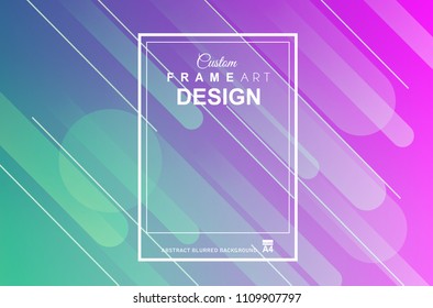 Abstract Geometric colorful background with high saturated gradients and different geometrical shape with frame template. Cover or Flyer layout with free space for text.