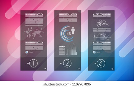 Abstract Geometric colorful background with high saturated gradients and different geometrical shape with frame template. Cover or Flyer layout with free space for text.