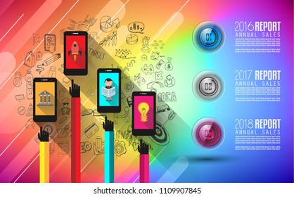 Abstract Geometric colorful background with high saturated gradients and different geometrical shape with frame template. Cover or Flyer layout with free space for text.