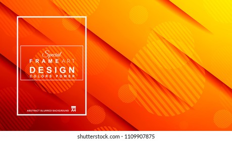 Abstract Geometric colorful background with high saturated gradients and different geometrical shape with frame template. Cover or Flyer layout with free space for text.