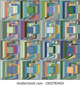 Abstract Geometric Colorful Background. High Saturated Gradients. Different Geometrical Shapes